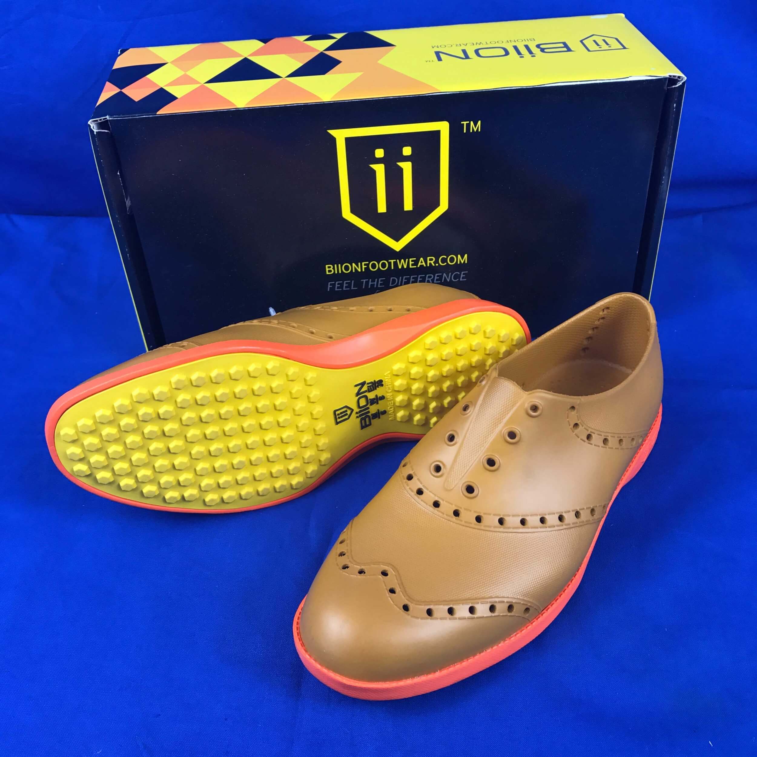 Biion Golfschuhe Oxford Brights braun orange BOB-1013