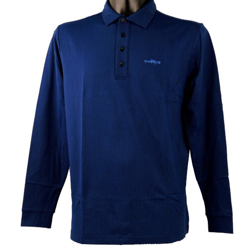 Chervo Herren Polo lang Arm Aurucon blau gemustert 63E Chervo Herren Polo lang Arm Aurucon blau gemustert 63E