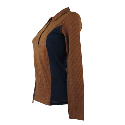Chervo Damen Polo lang Arm COMFORT Apuleo orange navy 86E