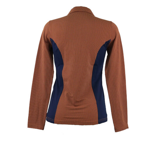 Chervo Damen Polo lang Arm COMFORT Apuleo orange navy 86E