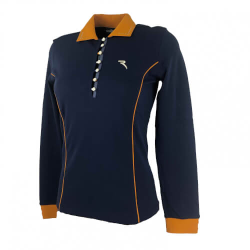 Chervo lang Arm Damen Polo Assolt DRY MATIC navy ocker 597 Chervo lang Arm Damen Polo Assolt DRY MATIC navy ocker 597