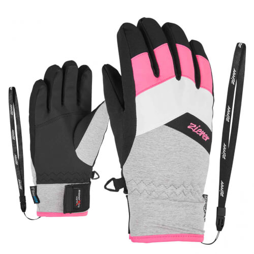 ZIENER Kinder Ski-Handschuhe Lilli AQUASHIELD grau 823 ZIENER Kinder Ski-Handschuhe Lilli AQUASHIELD grau 823