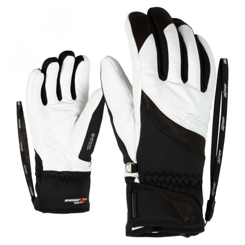 ZIENER Damen Ski Handschuhe Komma GORETEX weiß schwarz 01 ZIENER Damen Ski Handschuhe Komma GORETEX weiß schwarz 01