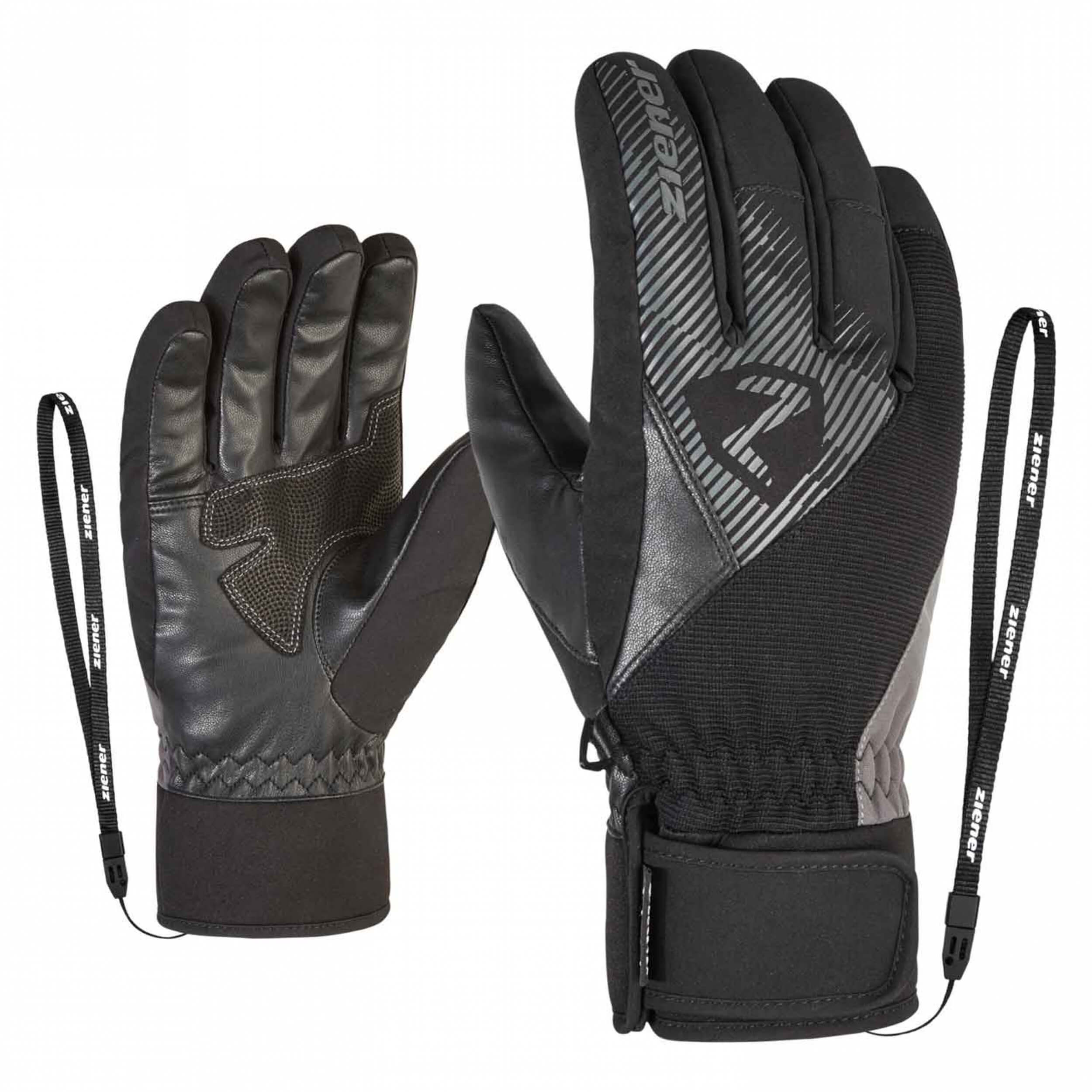 ZIENER Ski Handschuhe Gido GORETEX schwarz grau 757