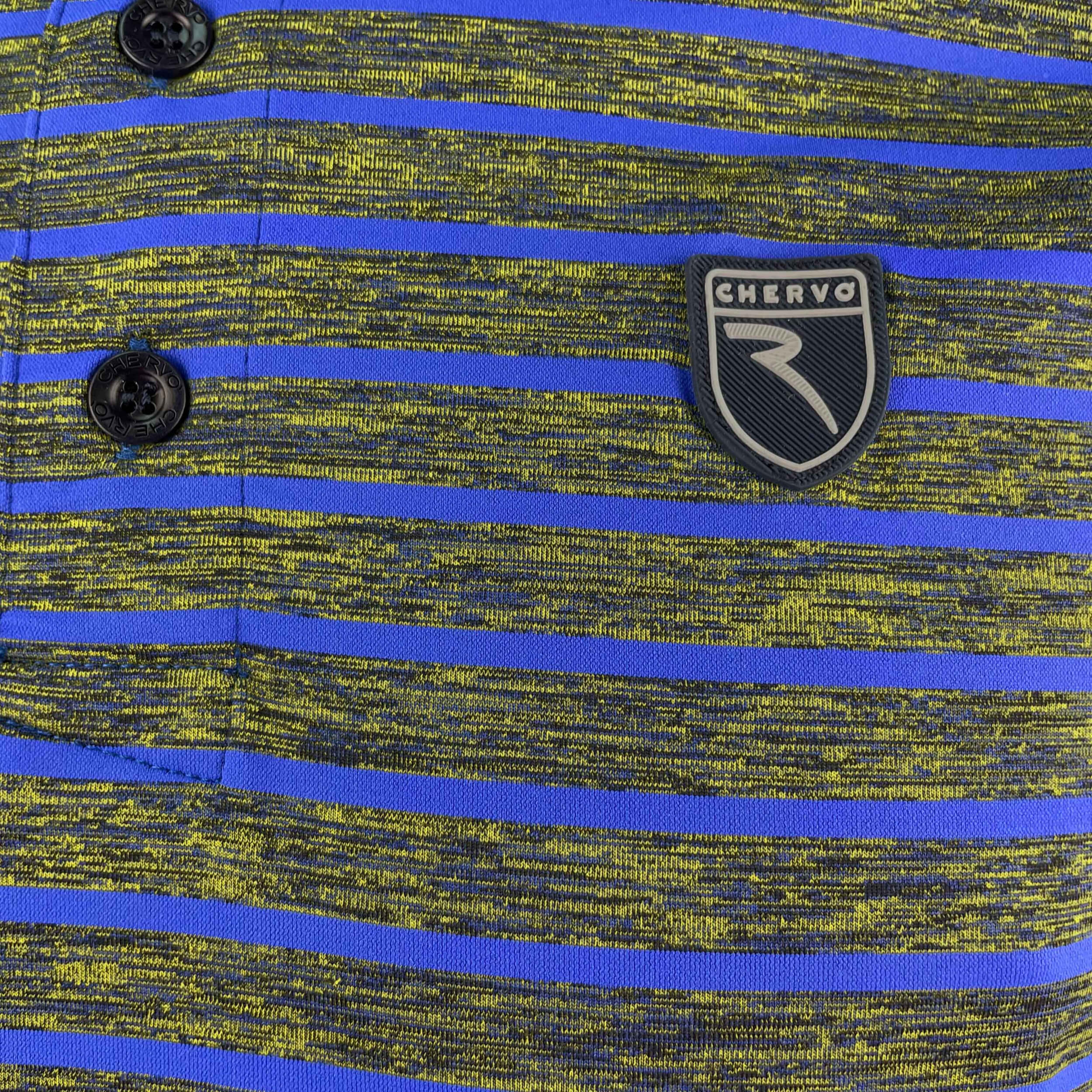 Chervo Herren Polo Amplas Sun Block grau blau gestreift 69E