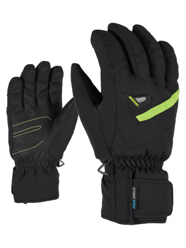 ZIENER Ski-Handschuhe Gary AQUASHIELD schwarz grün 56812 ZIENER Ski-Handschuhe Gary AQUASHIELD schwarz grün 56812
