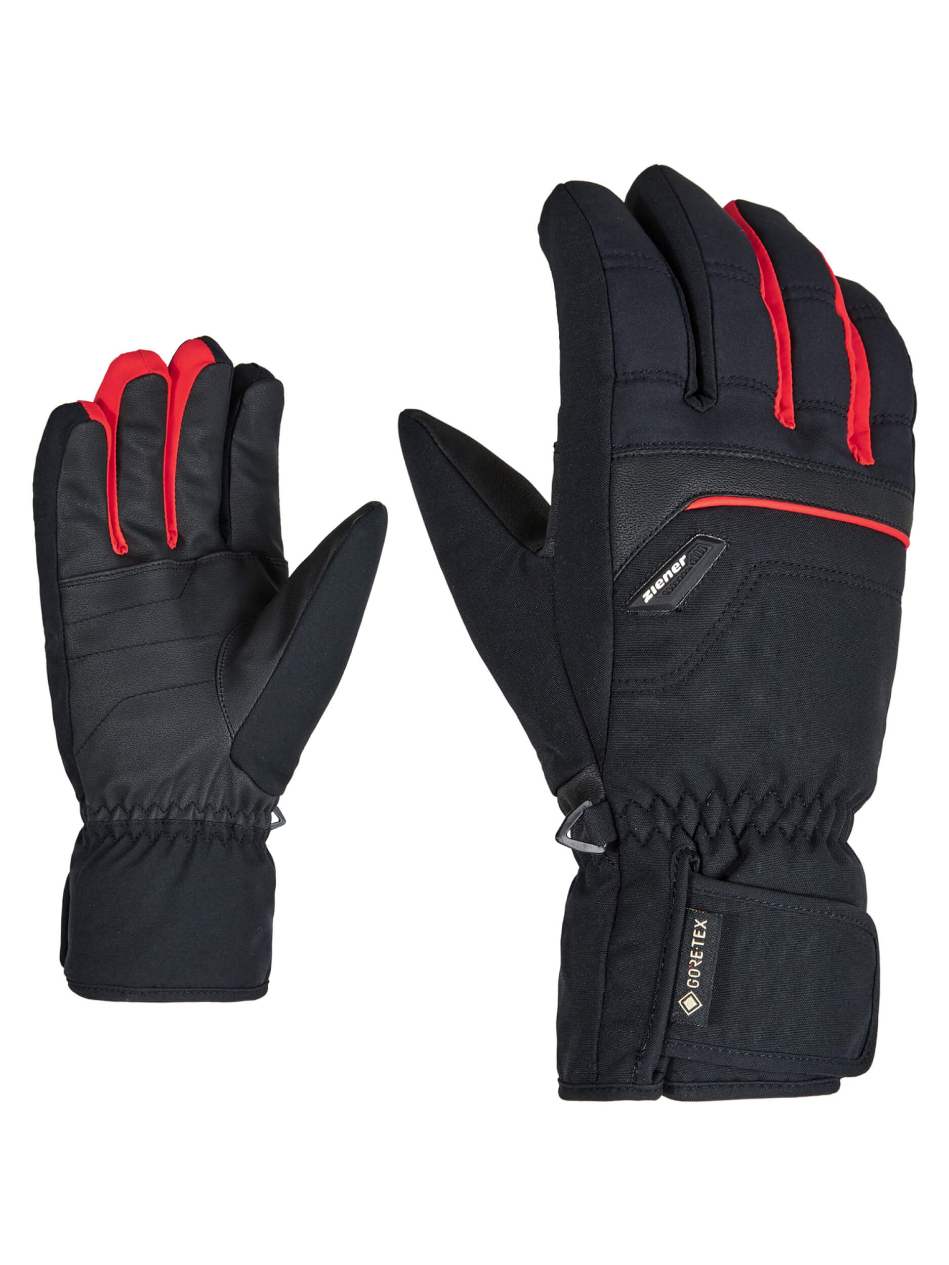 ZIENER Ski Handschuhe Glyn GORETEX schwarz rot 12888