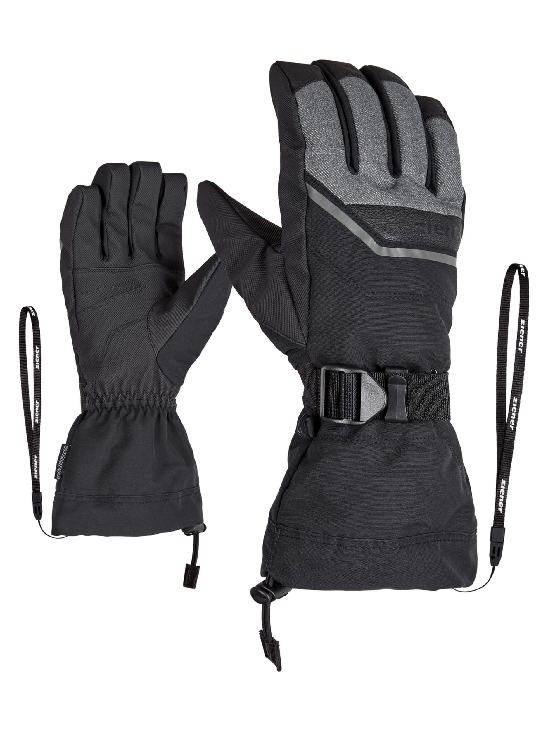 ZIENER Ski-Handschuhe Gillian AQUASHIELD grau schwarz 922 