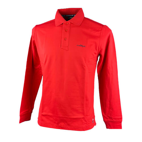 Chervo Herren Polo lang Arm Anguy PRO THERM rot 2.Wahl