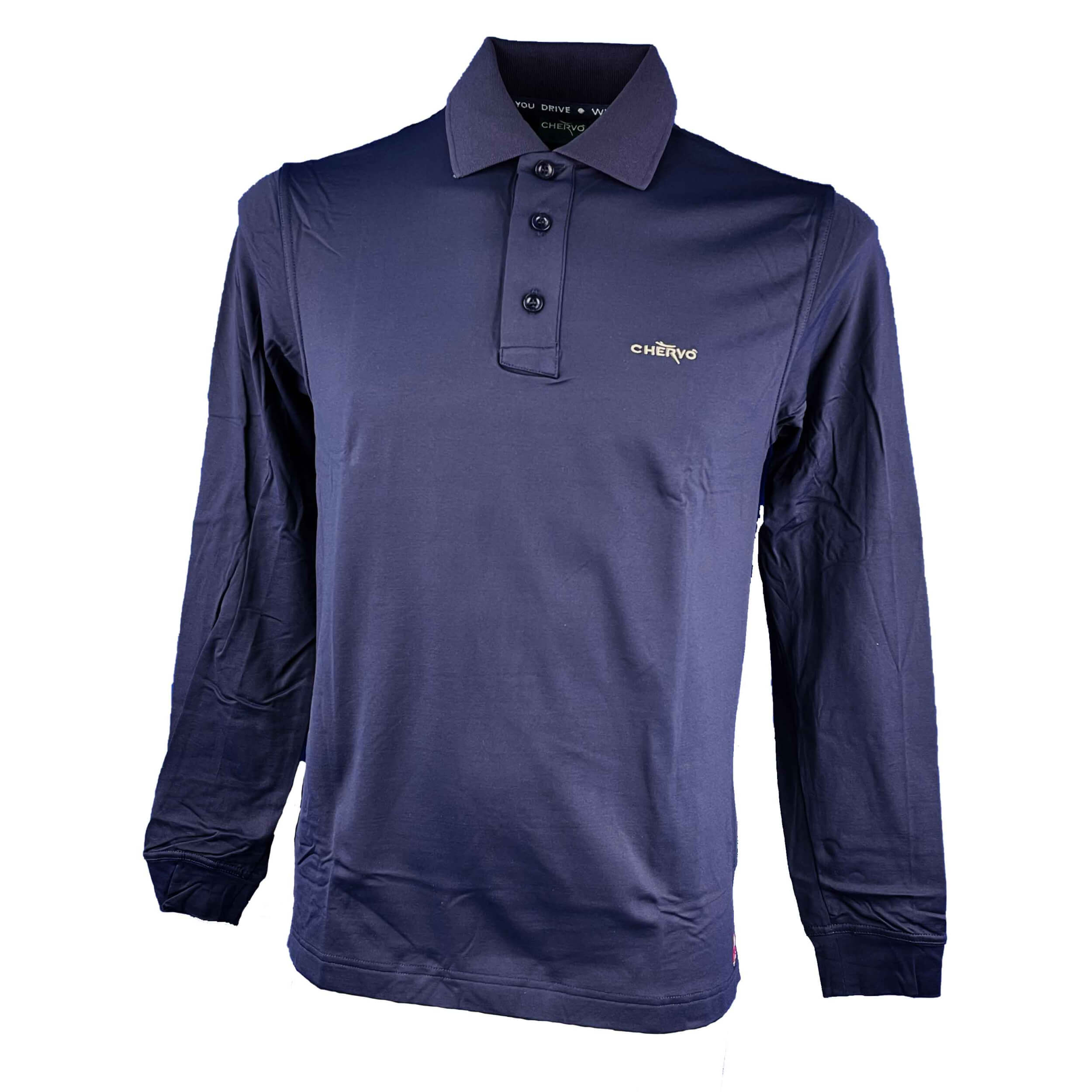 Chervo Herren Polo lang Arm Anguy PRO THERM navy 2.Wahl