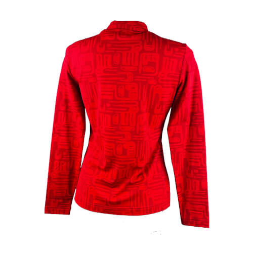 Chervo Damen Polo lang Arm Ausia rot gemustert 81H
