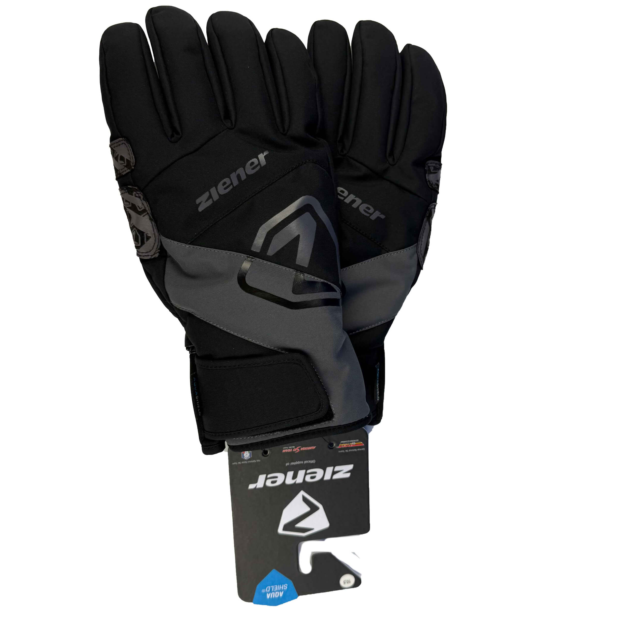 ZIENER Ski-Handschuhe Gauri AQUASHIELD grau schwarz 12757