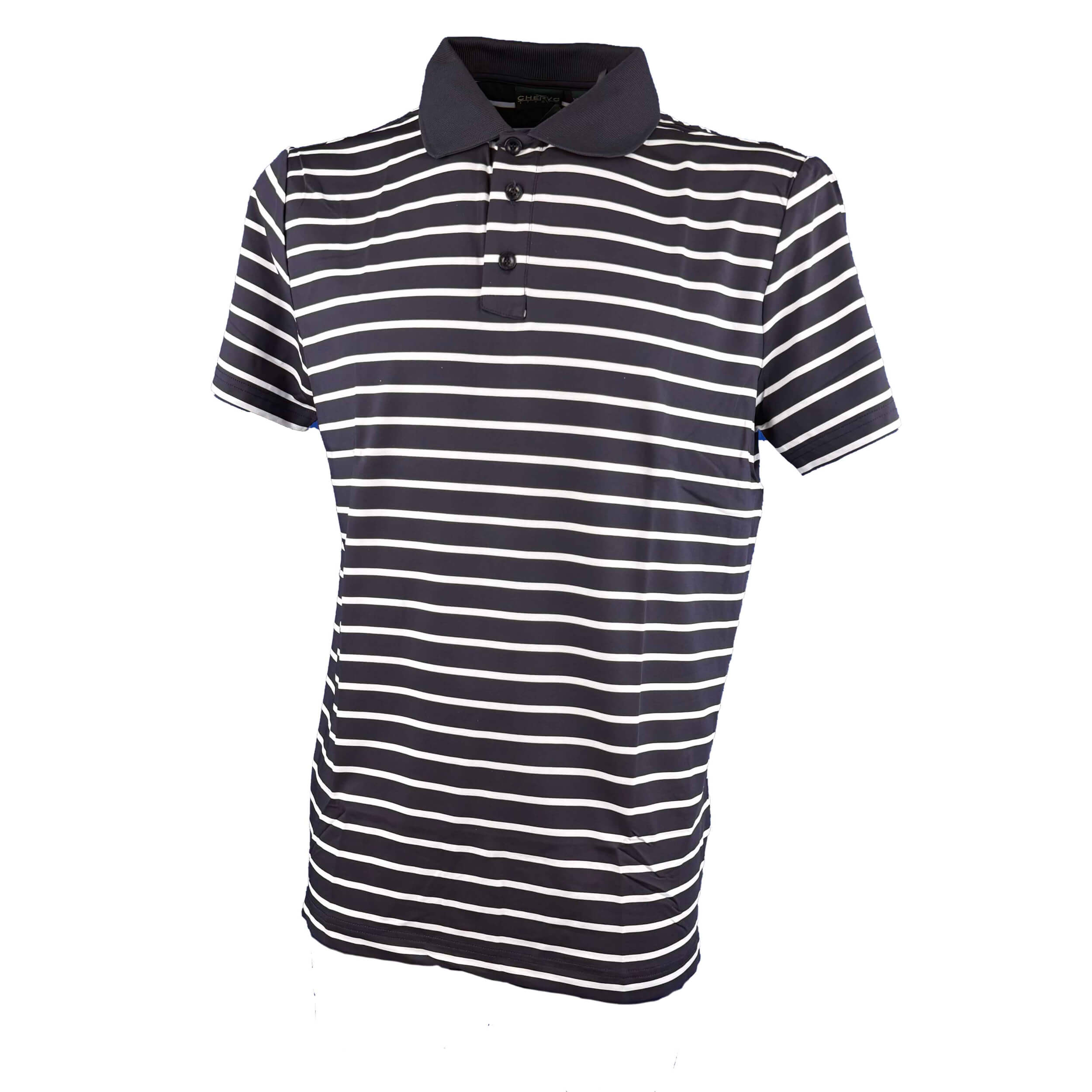 Chervo Herren Polo Americano Sun Block navy weiß gestreift 75E