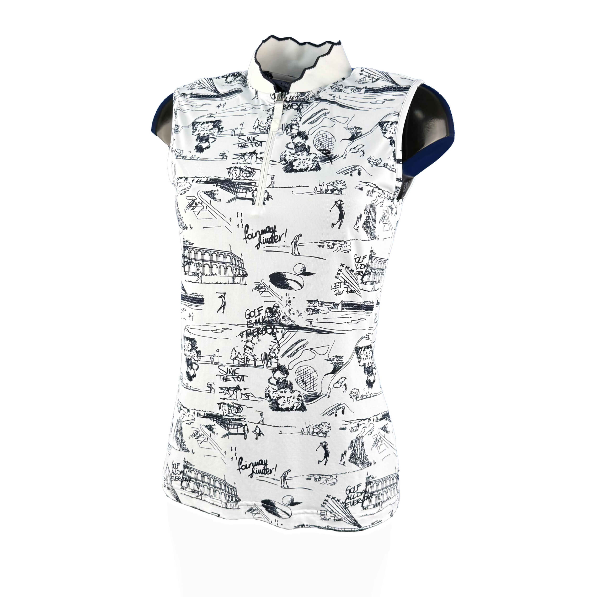 Chervo Damen Top Attractive Dry Matic weiß gemustert 071A 2.Wahl
