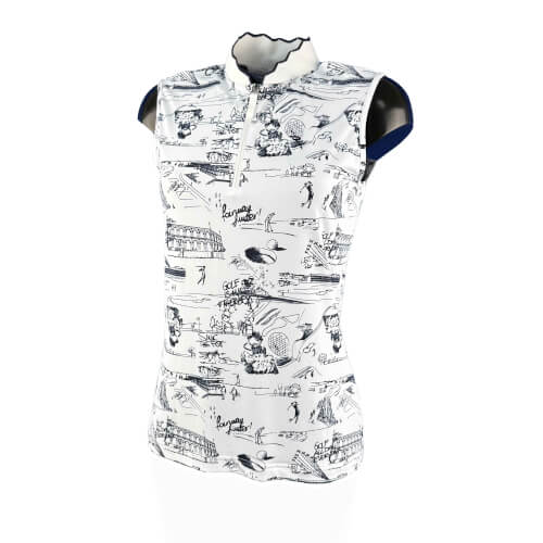 Chervo Damen Top Attractive Dry Matic weiß gemustert 071A 2.Wahl