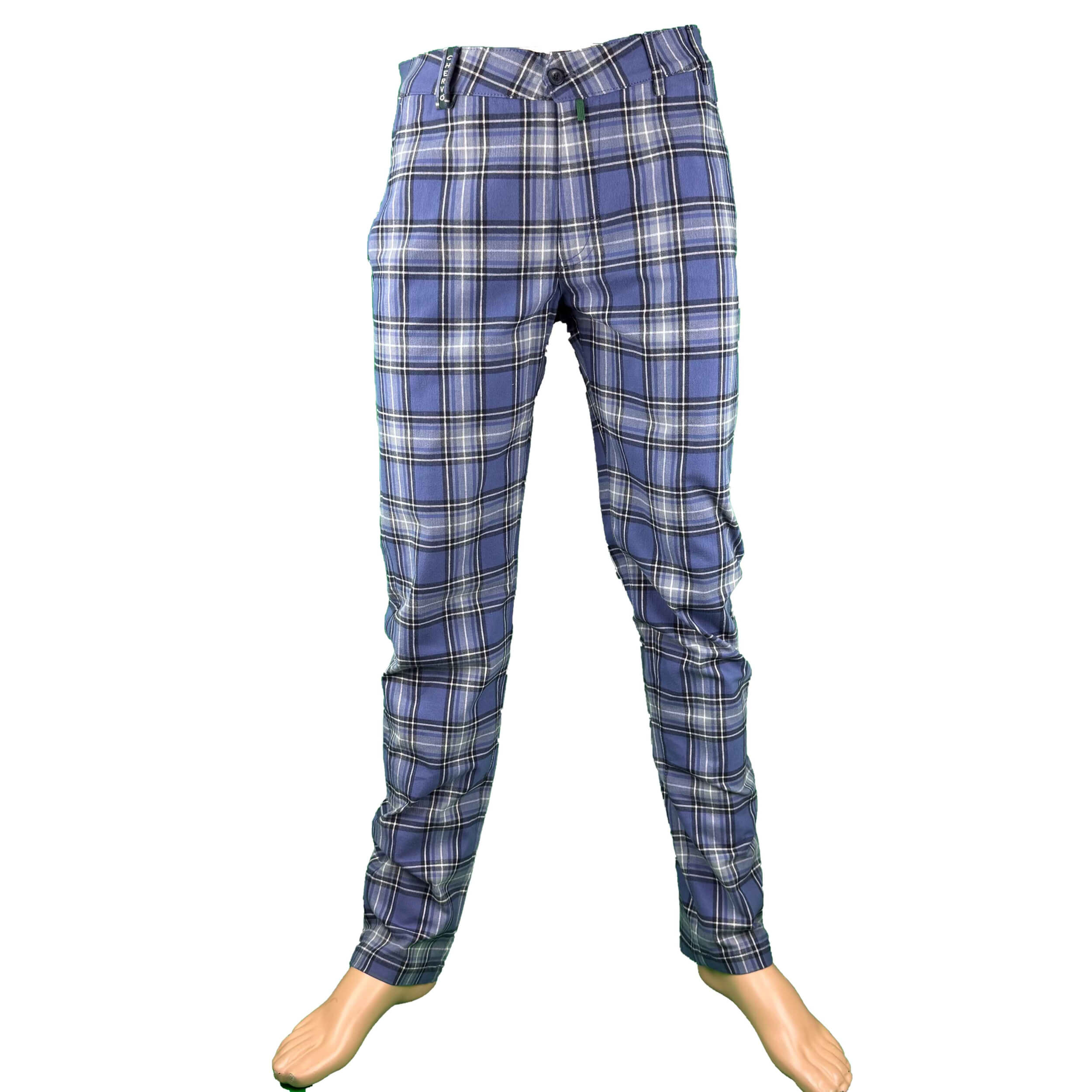 Chervo warme Herren Hose Sampaio COMFORT blau kariert 057E